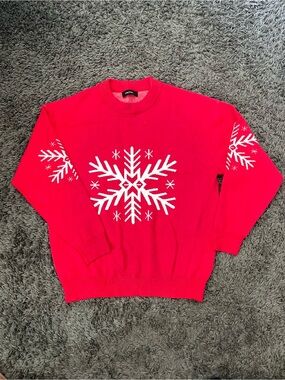 Dokotoo Women’s red snowflake knit Crewneck holiday sweater M